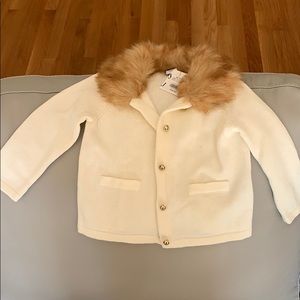 Faux fur cardigan 12-18mo NWT